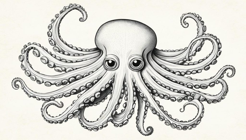 how to draw an octopus